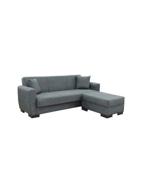 Jackson-max Colțar Canapea Pat cu Colțul Stâng și Spațiu de Depozitare Gri Închis 210x163x61cm E9578.1M