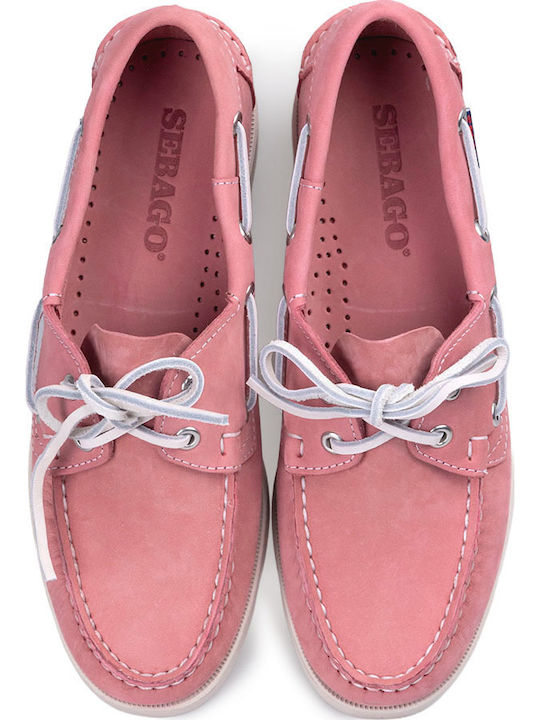 Portland Δερμάτινα Γυναικεία Boat Shoes σε Ροζ Χρώμα