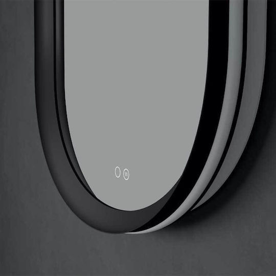 Imex Oval Bathroom Mirror Led Metal 50x90cm Black