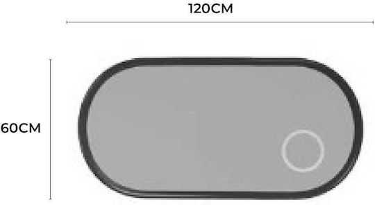 Imex Овално Огледало За Баня LED 120x60см Сиво