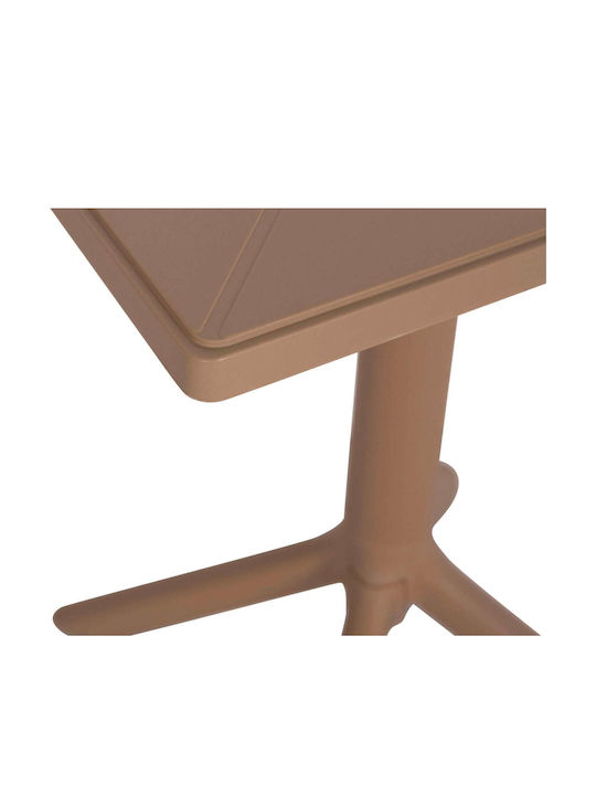 Outdoor Dinner Polypropylene Table Cappuccino 60.5x60.5xcm