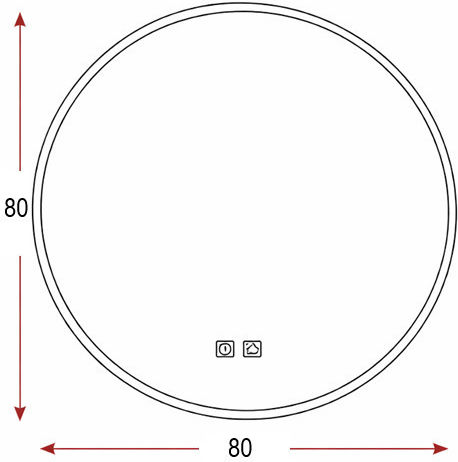 Callisto Στρογγυλός Led Αφής από Μέταλλο 80x80cm Callisto Στρογγυλός Led Αφής από Μέταλλο 80x80cm
