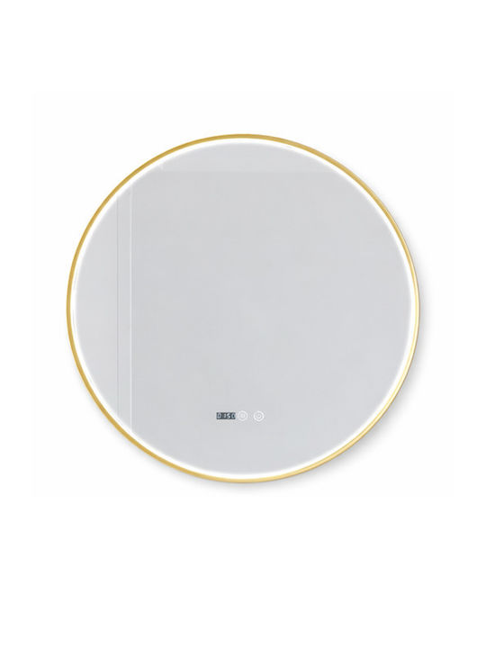 Bathroom Mirror Led Touch Mirrorlux Callisto S-4678g Round Frame Diameter 800mm Gold