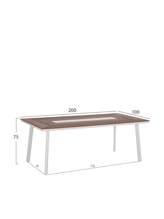 Tisch Stabil Weiß 200x94x75cm