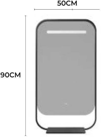 Oglindă de Baie Pătrată din Metal 50x90cm Neagră
