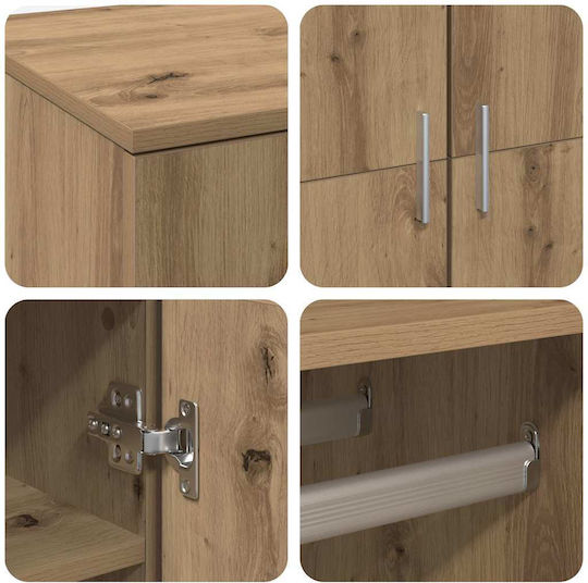 Dulap De Depozitare Pentru Birou Din Lemn Nucă 80x39x178cm