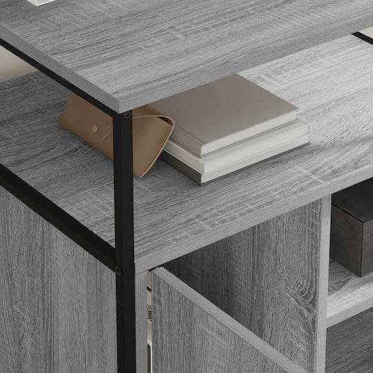 Office Cabinet made of Wood and Metal with Wheels Grey Sonoma 60x46x67cm