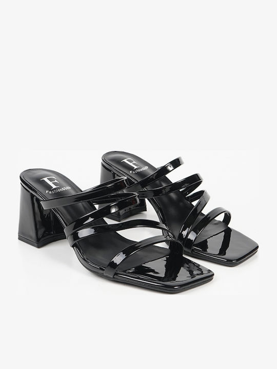 Mules With Heel In Black Colour