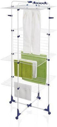 Leifheit Pegasus Folding Floor Metallic Clothes Drying Rack with Wheels with Hanging Length 45m