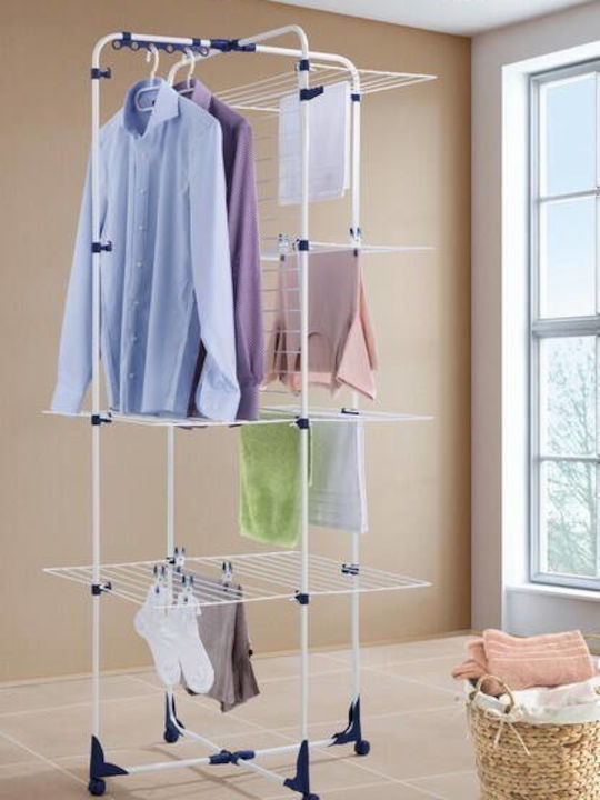 Leifheit Pegasus Folding Floor Clothes Drying Rack Made of Metal with 45m Hanging Length