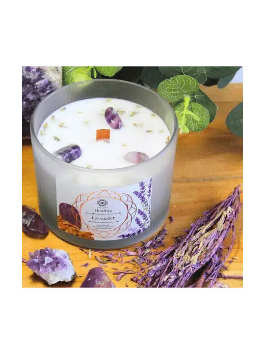 Green Tree Candle Company Aromatic Soy Candle in Jar with Lavender Scent 256g