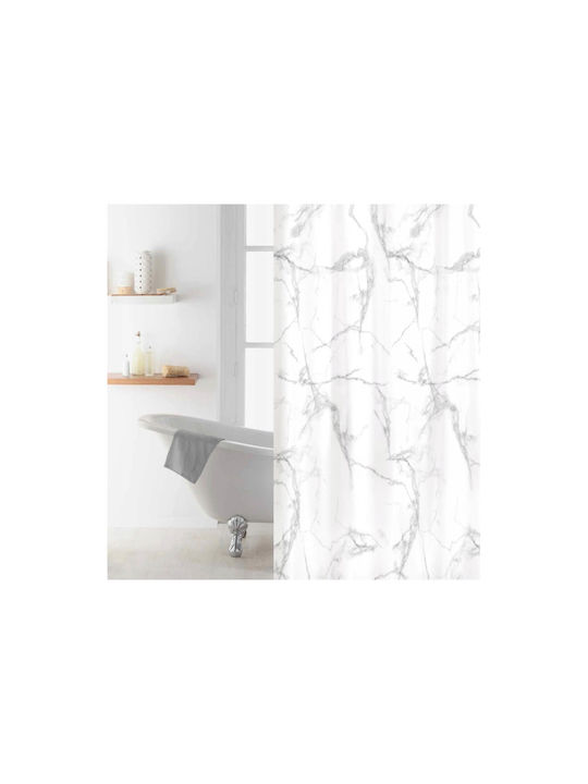 Douceur d'Intérieur Marbre Shower Curtain 180x200cm White