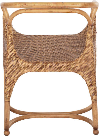 Relik Πολυθρόνα Τραπεζαρίας Ξύλινη Φυσικό Rattan-καρυδί 60x57x79εκ.