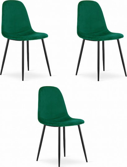 Scaune Sala de mese Como 44.5x50.5x87.5buc 3buc Dark Green Velvet Scaune Sala de mese Como 44.5x50.5x87.5buc 3buc Dark Green Velvet