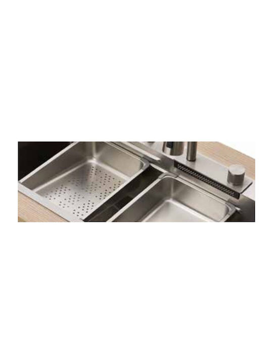 Tema Drop-In Sink Inox with Faucet W80xD45cm Silver