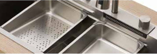Tema Ένθετος Νεροχύτης Inox με Μπαταρία Μ80xΠ45cm Ασημί