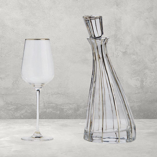 Wedding Carafe Set with Wine Glass made of Crystal Gold 2pcs Wedding Carafe Set with Wine Glass made of Crystal Gold 2pcs