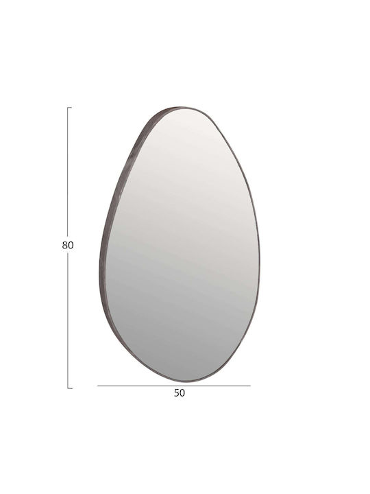 Freebox Wandspiegel Oval mit Gray Hölzernes Rahmen 80x50cm 1Stück