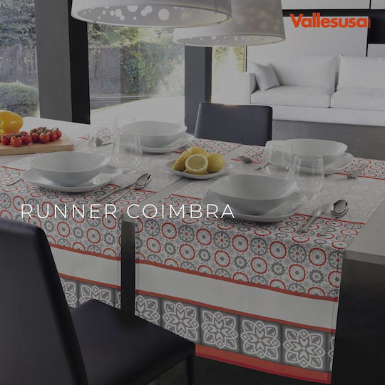 Vallesusa Casa Orange and Grey Tablecloth 150x180 cm