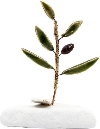 Rozos Ceramics Διακοσμητική Ελιά από Κεραμικό Υλικό 6x12cm