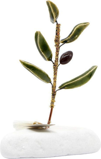 Rozos Ceramics Διακοσμητική Ελιά από Κεραμικό Υλικό 6x12cm