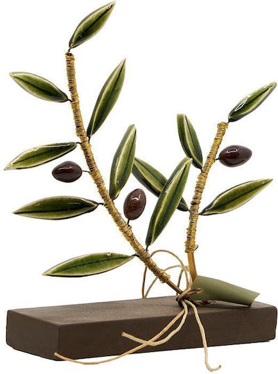 Rozos Ceramics Διακοσμητική Ελιά από Κρύσταλλο 11x14x15cm