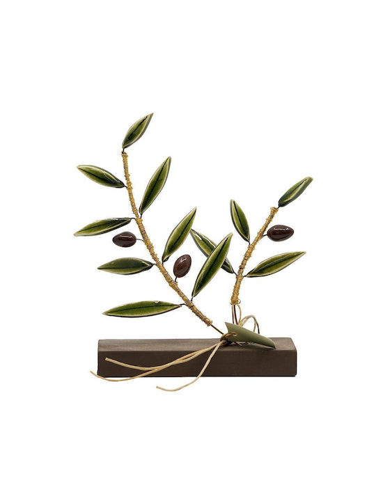 Rozos Ceramics Διακοσμητική Ελιά από Κρύσταλλο 11x14x15cm