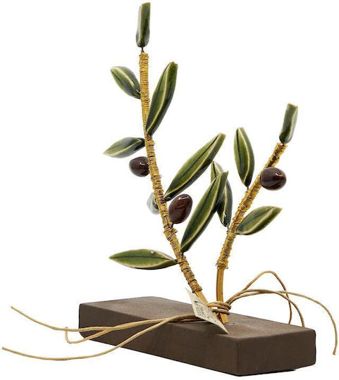 Rozos Ceramics Διακοσμητική Ελιά από Κρύσταλλο 11x14x15cm