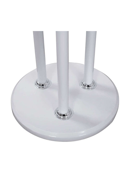 Freebox Metallic Coat Rack White/ Brown Triple with 9 Positions 37x37x173cm