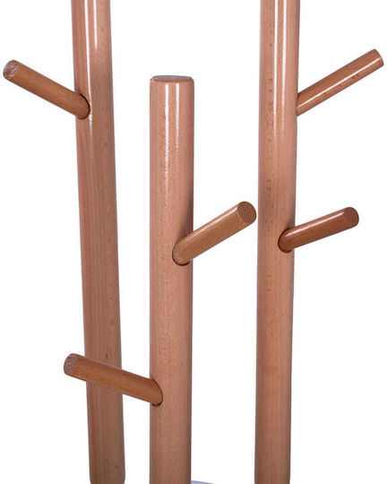 Freebox Metallic Coat Rack White/ Brown Triple with 9 Positions 37x37x173cm