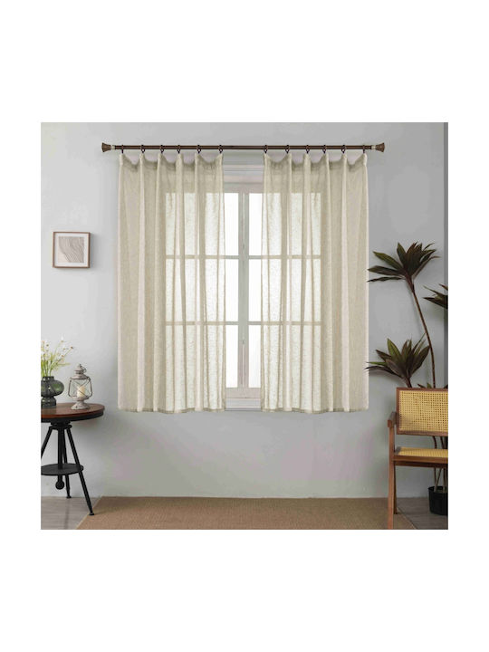 Lucktora Perdea Fereastră Cu Coafură Bej 200x150cm