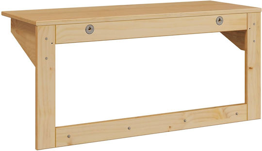vidaXL Wooden Wall Hanger 4 Hooks Brown 90x35cm