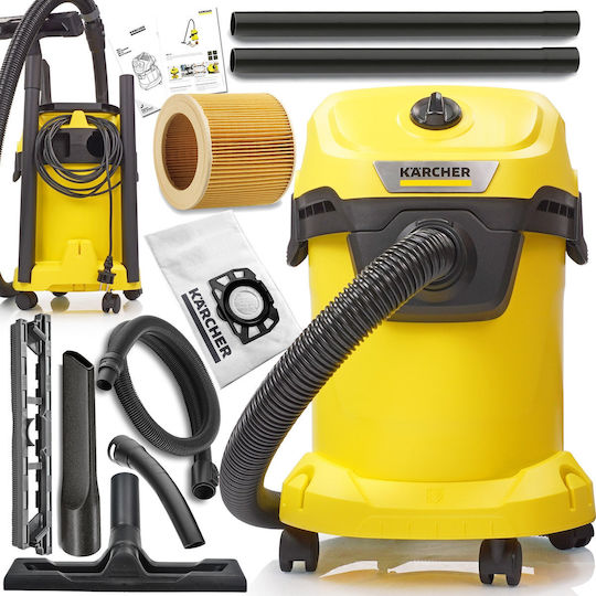 Karcher WD 3 V-15/6/20 Vacuum Wet / Dry 1000W with Stainless Bin 15lt