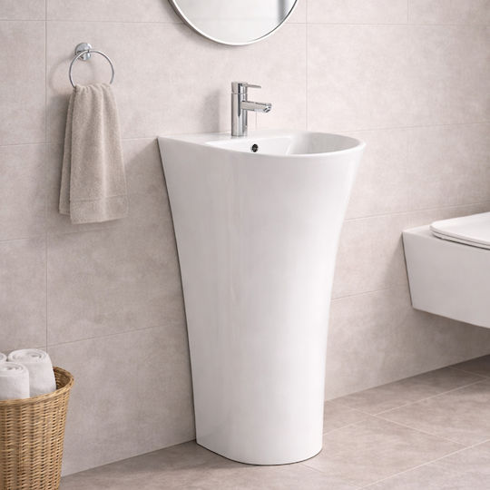 Vinci Cover Slim Standwaschbecken Porzellan 48x42x83.5cm Weiß