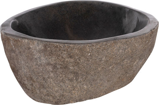 HomeMarkt Aufgesetztes Waschbecken Stein 40x40x20cm Gray