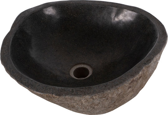 HomeMarkt Aufgesetztes Waschbecken Stein 40x40x20cm Gray