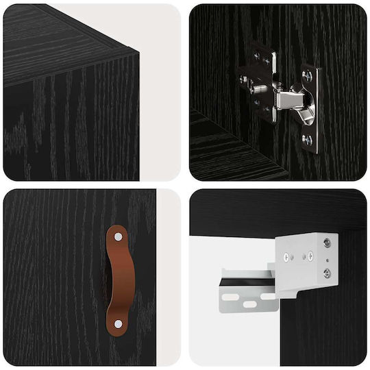 vidaXL Cabinet de baie L60xA31xÎ70cm Negru