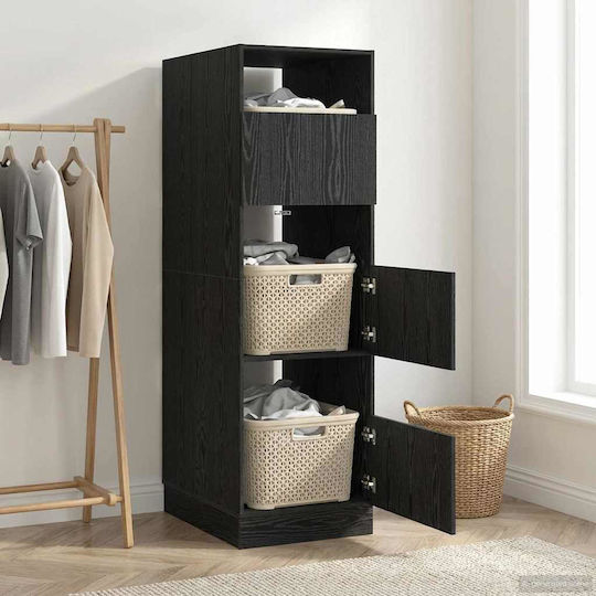 vidaXL Badezimmerschrank Wäscherei B50xT68xH162cm Schwarz