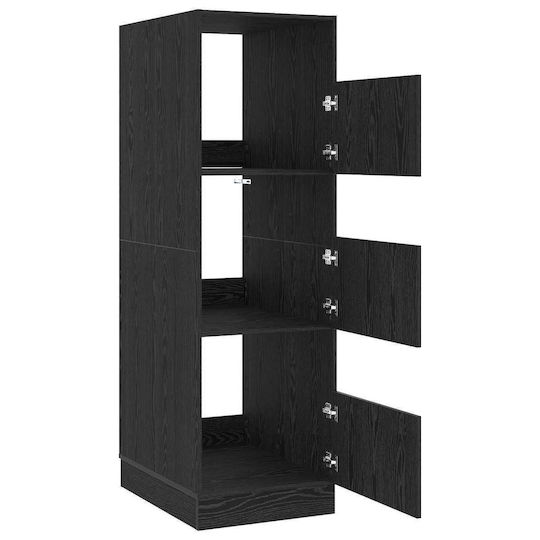 vidaXL Badezimmerschrank Wäscherei B50xT68xH162cm Schwarz