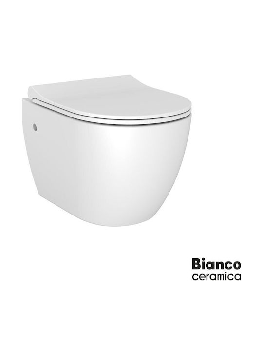 Bianco Ceramica Vito Λεκάνη Κρεμαστή με Slim Κάλυμμα Soft Close Λευκή Bianco Ceramica Vito Λεκάνη Κρεμαστή με Slim Κάλυμμα Soft Close Λευκή