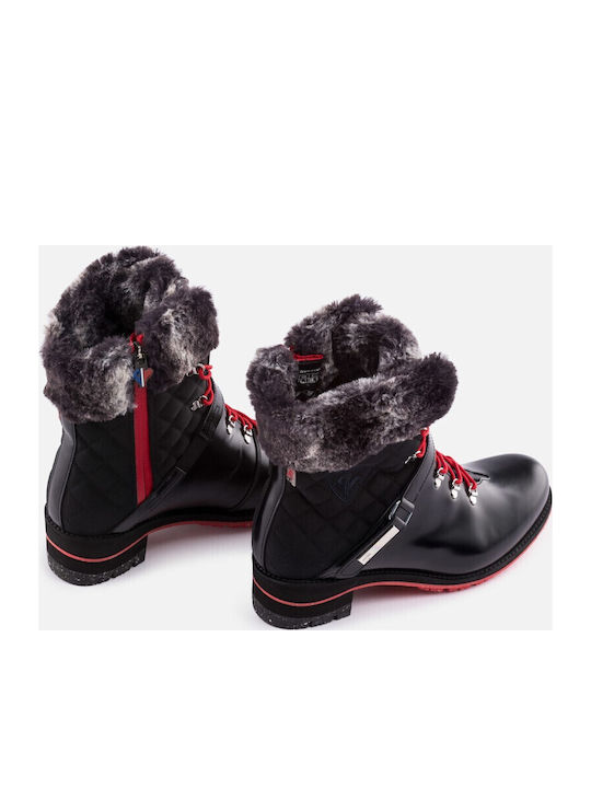 1907 Megeve Leather Women's Ankle Boots Black