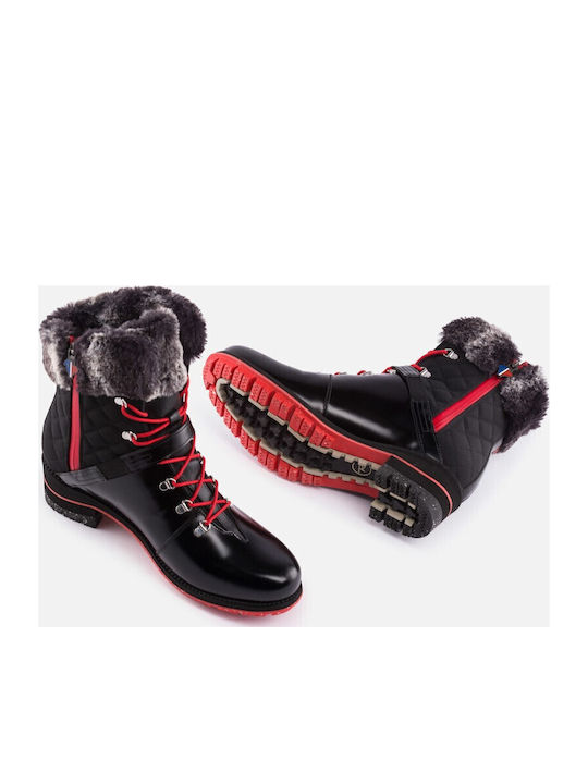 1907 Megeve Leather Women's Ankle Boots Black