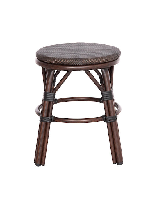 Σκαμνάκι από Αλουμίνιο Bamboo Look Καφέ 36x36x46cm Σκαμνάκι από Αλουμίνιο Bamboo Look Καφέ 36x36x46cm