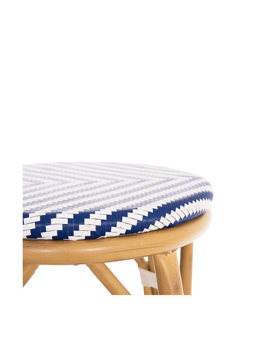 Gartenhocker Bar Außenbereich aus Aluminium Bamboo Look Blau 43x43x65cm