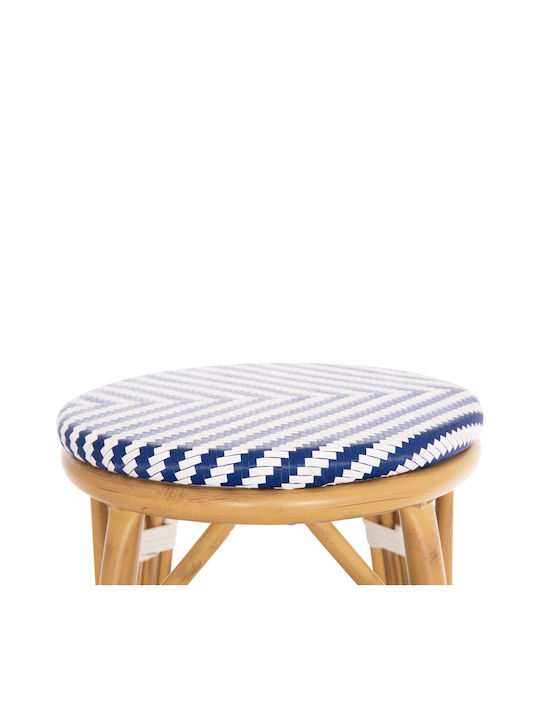 Gartenhocker Bar Außenbereich aus Aluminium Bamboo Look Blau 43x43x65cm