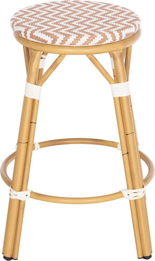 Градински Табурет Бар За Външна Употреба От Алуминий Bamboo Look Натурален 43x43x65см
