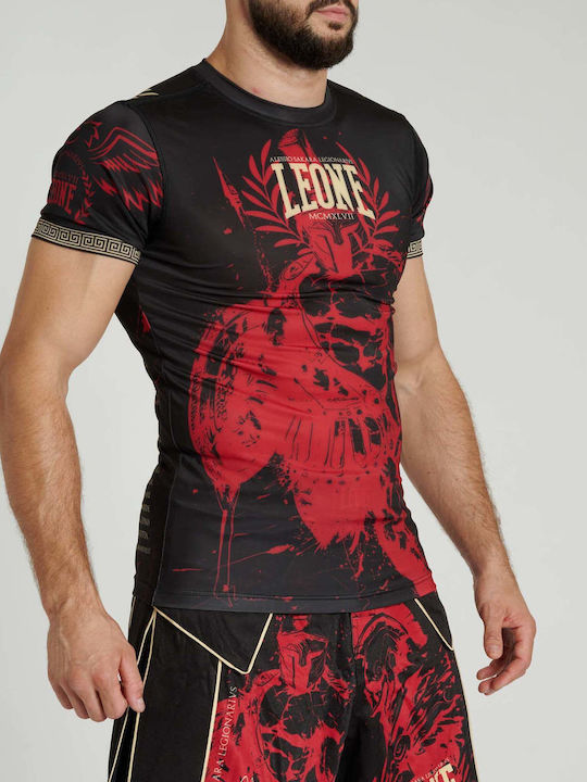 Leone 1947 Ανδρική Κοντομάνικη Μπλούζα AB949 για Jiu-Jitsu Μαύρη