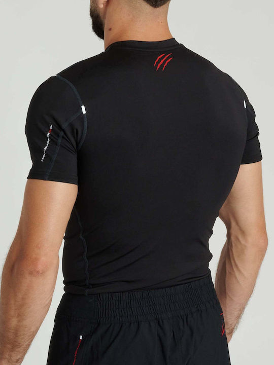 Leone 1947 Ανδρική Κοντομάνικη Μπλούζα AB917 για Jiu-Jitsu Μαύρη