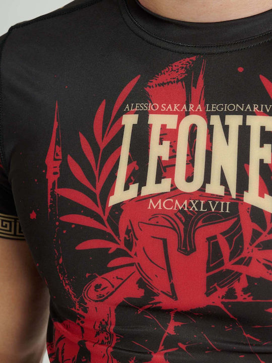 Leone 1947 Men's Short Sleeve Martial Arts Shirt AB949 for Jiu-Jitsu Black