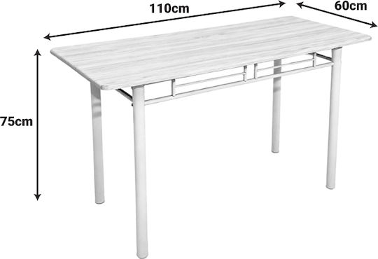 Masă Bucătărie Roza cu 4 Scaune 60x110cm